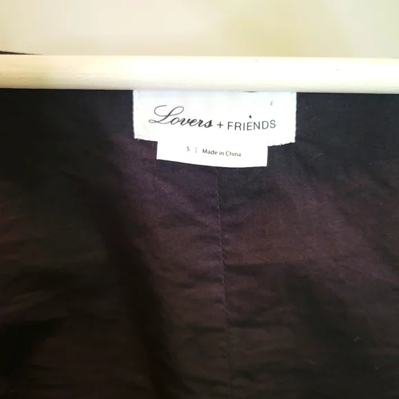 Lovers + Friends Thaylise Linen Black Surplice V Neck Mini Dress SZ S - Picture 10 of 12